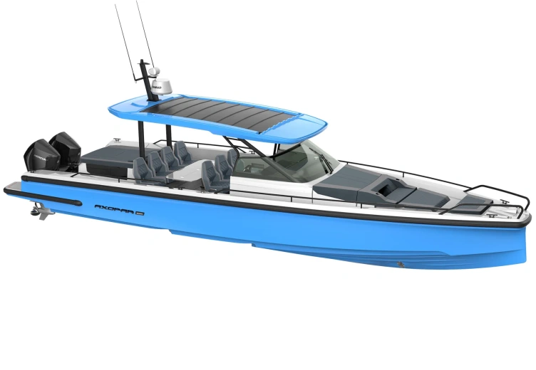 37CF 0001 AX37 Sun Top AftCabin Petrol Steel front Miami Blue