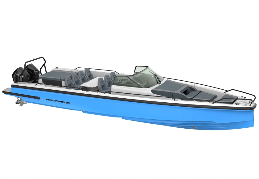 37CF 0004 AX37 Spyder AftCabin Petrol Steel front Miami Blue