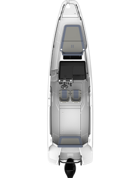 Axopar25CB layout aft sofa