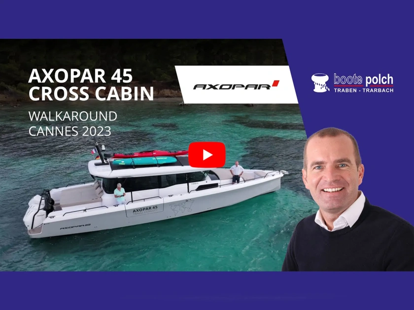 Axopar 45 XC Cross Cabin Travel Concept Walkarround Cannes Yachting Festival 2023 