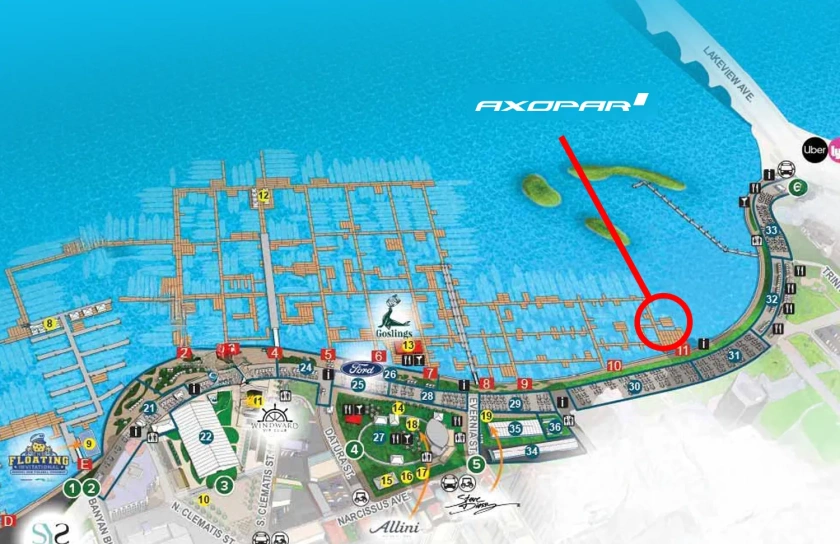 Palm Beach International Boat Show Map Axopar Stand 1